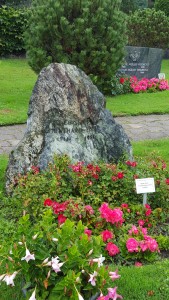 Natural rock tombstone.